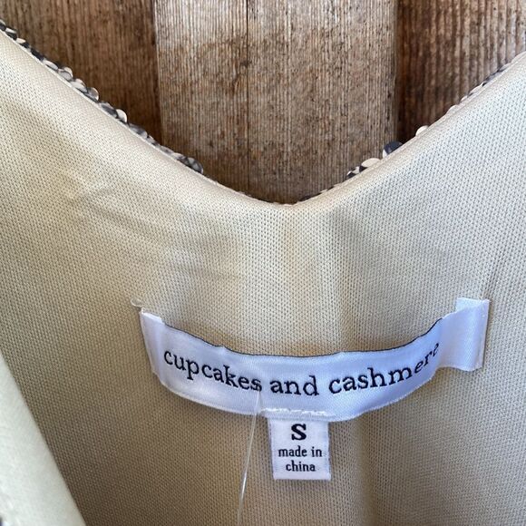 Cupcakes & Cashmere Candace V-neck Silver Sequin Slip Mini Dress-Snake-print - Picture 4 of 14